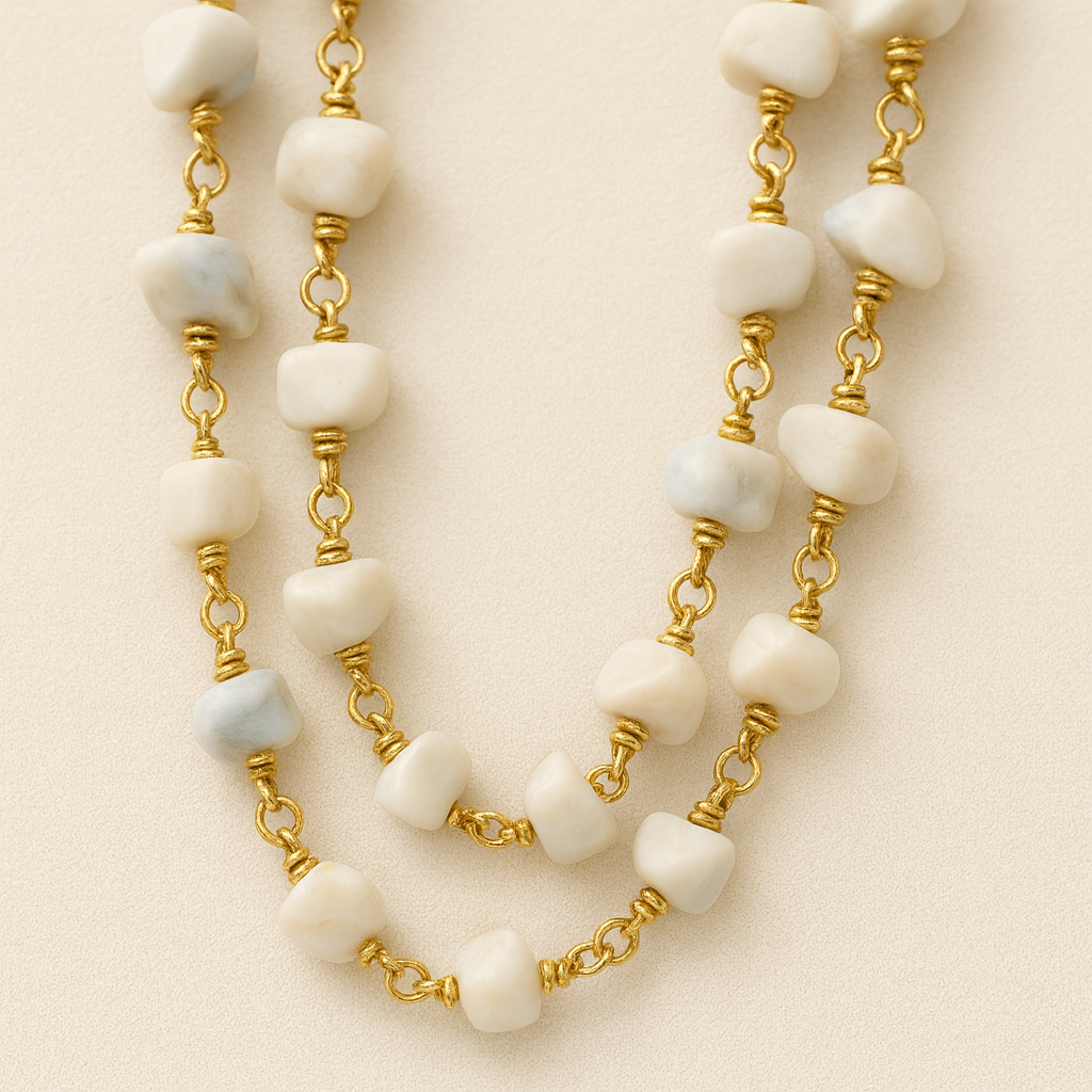 HB Blue Peru Opal Wrap Necklace