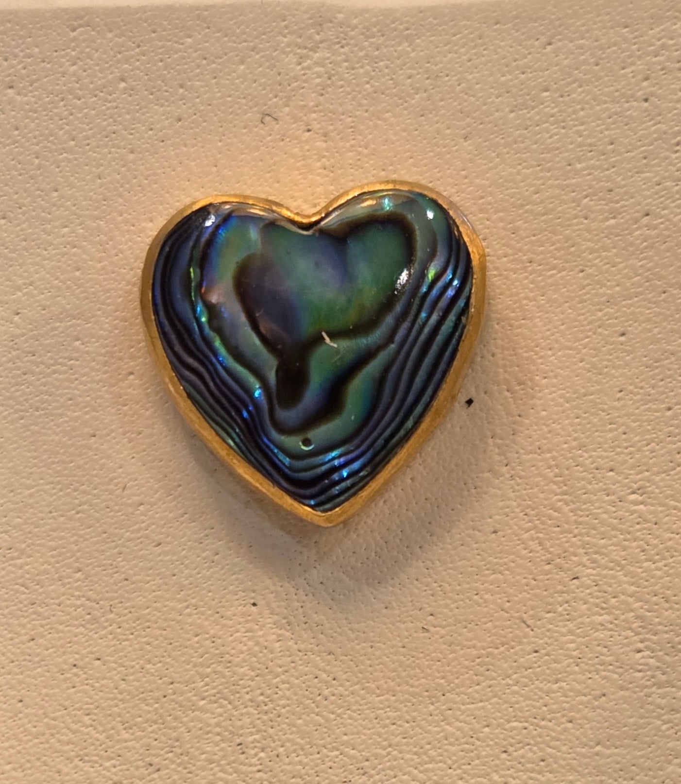 HB Paua Shell Heart Pin -Gold