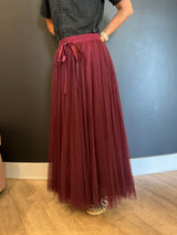 Black dot and burgundy Tulle skirt