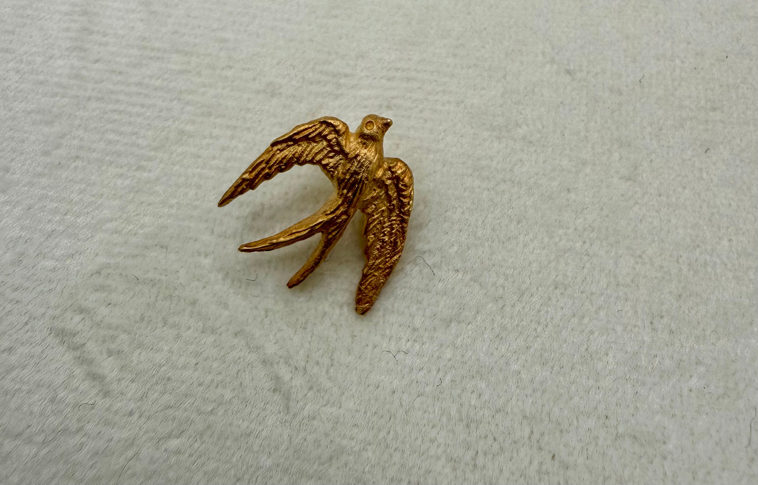 HB Swallow Bird Hat Pin-Gold