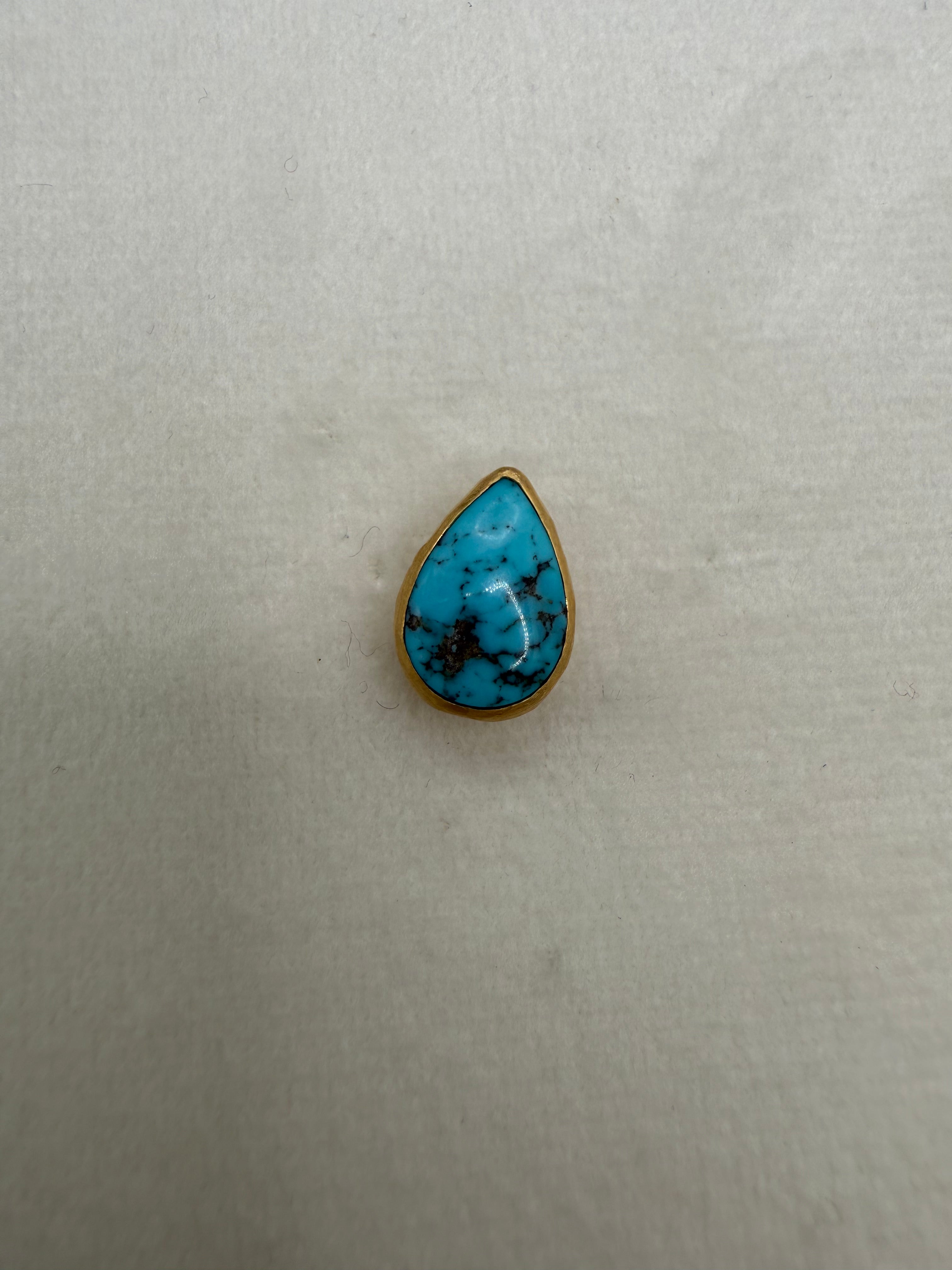 HB Turquoise Single Hat Pin-Medium