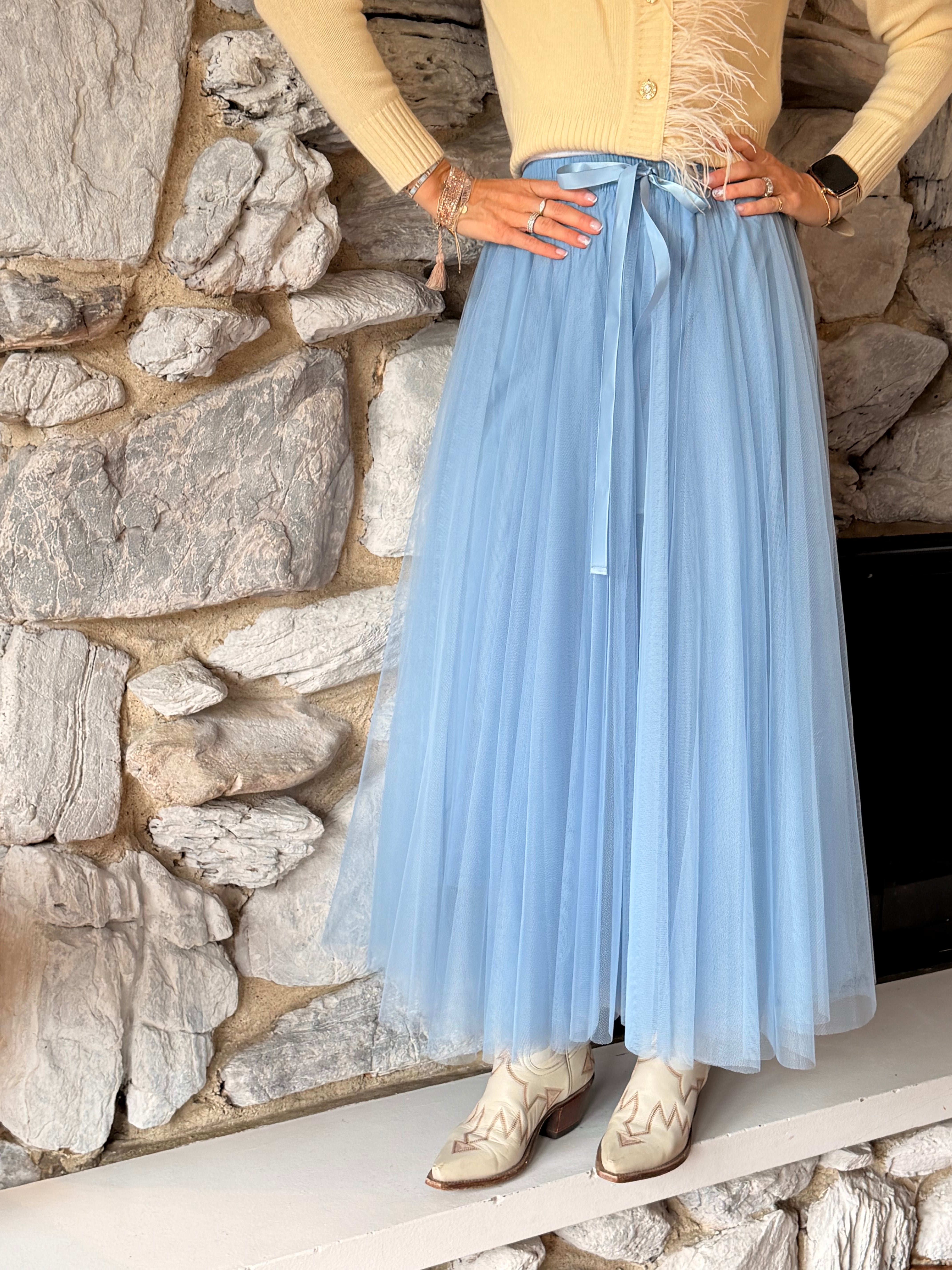 Light Blue Tulle Skirt