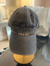 Black denim hat with loom beaded band
