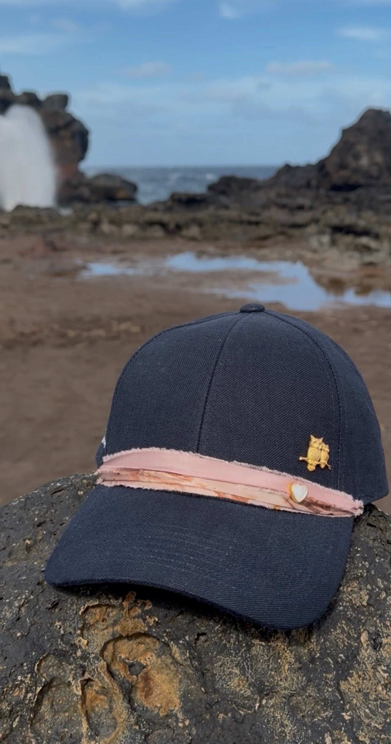 One-of-a-Kind Navy Lucy with Pink Band