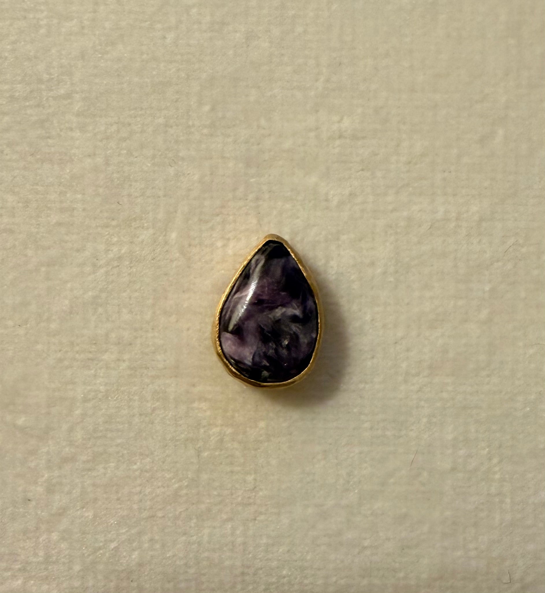 HB Teardrop Charoite Pin - Purple