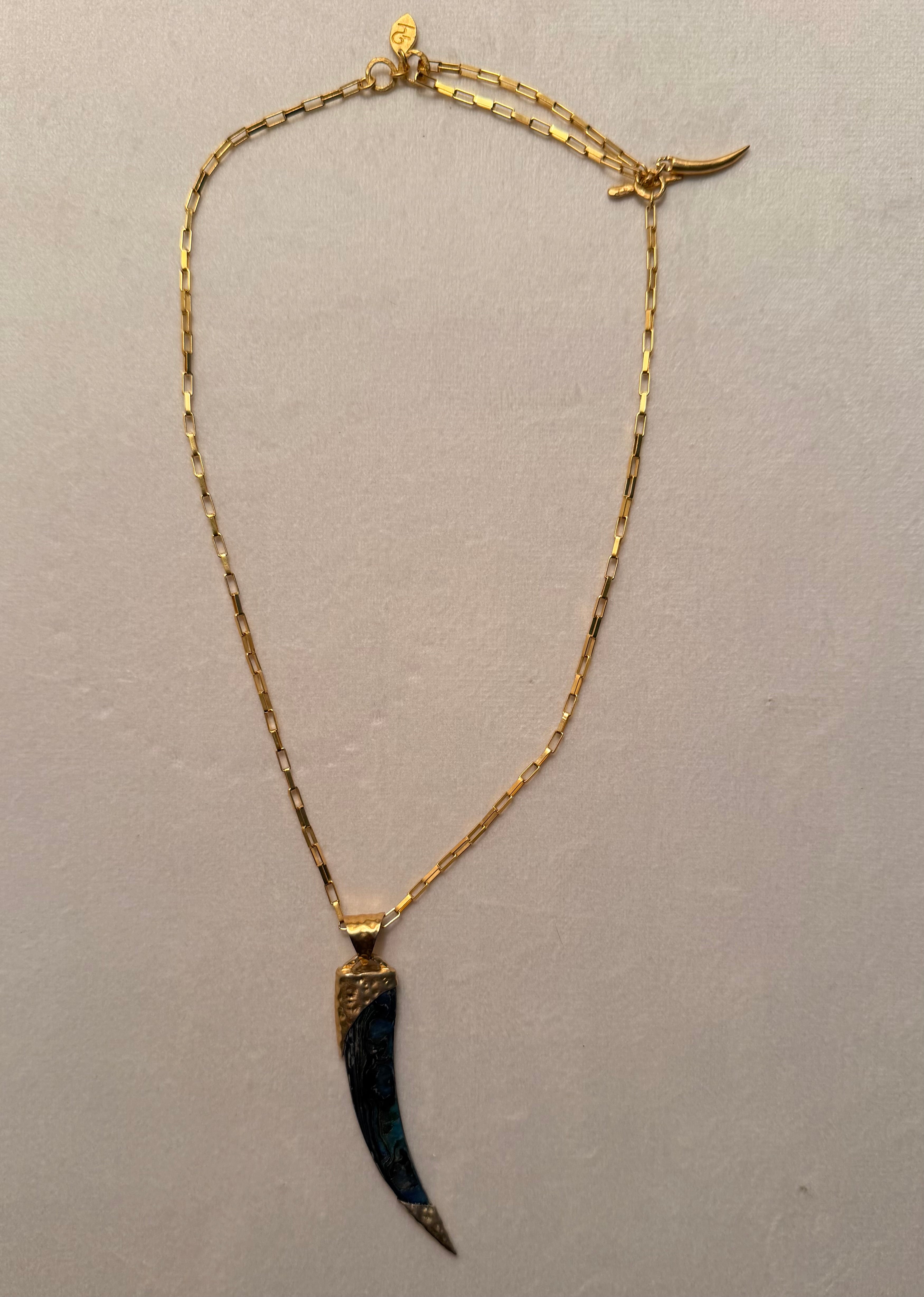 HB Large Paua Shard Necklace - Gold
